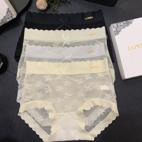 LaP2026春款新品蕾丝冰丝高腰内裤女收腹无痕薄新款性感女士三角