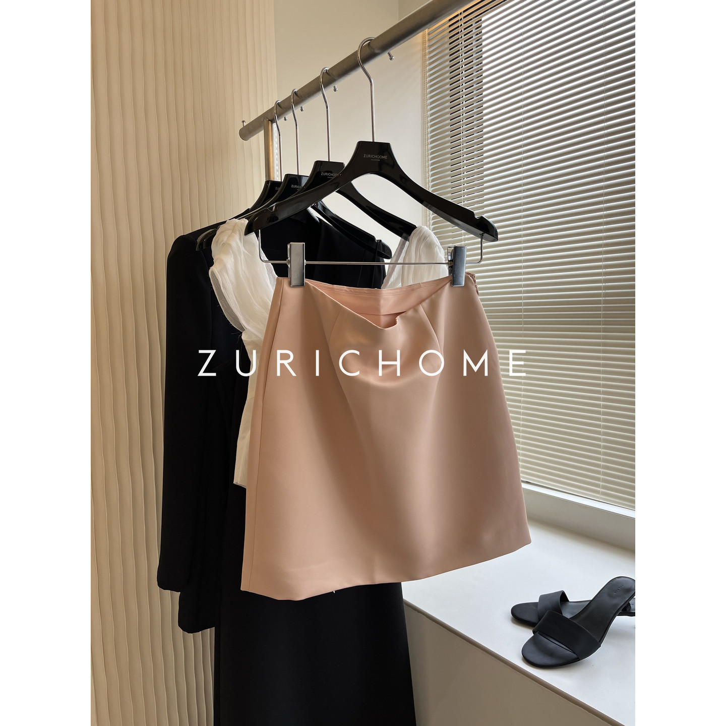 ZURICH HOME 优雅又俏皮 好版型 粉色显瘦小A版型短裙 粉色半裙