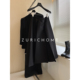 孤ZURICH 丝羊毛压褶侧拉链半裙伞裙 气质黑色 HOME 赫夲小黑裙