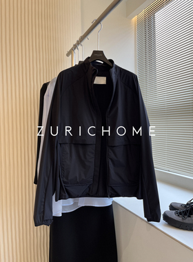 ZURICH HOM 洋气拼接 高智蓝 立领休闲外套 轻户外运动夹克外套