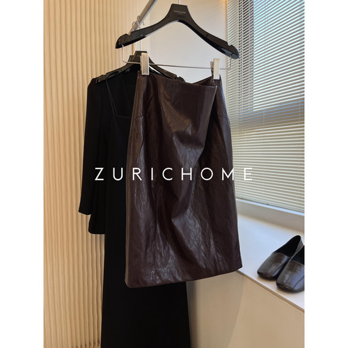 及简百搭高腰显瘦蛋白皮半裙皮裙