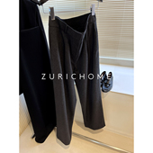 HOME 知识分子高智老钱 气质冷灰精纺羊毛西裤 孤ZURICH 阔腿裤