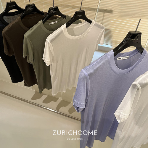 轻薄面膜感五色短袖T恤