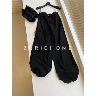 束脚伞兵裤 帅酷 裤 户外黑色收口休闲工装 进口面料轻薄舒适高弹