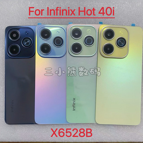 适用传音Infinix Hot 40i后盖传音X6528B背盖后壳镜框镜片中框