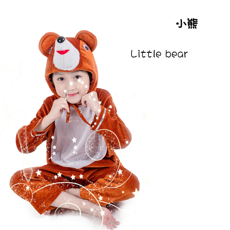 儿童小狗熊动物演出服棕熊黑熊熊猫表演服饰亲子幼儿童话剧卡通服