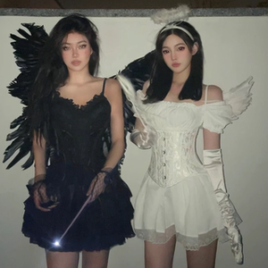万圣节推荐cos小恶魔天使闺蜜套装辣妹炸街公主蓬蓬裙演音乐节
