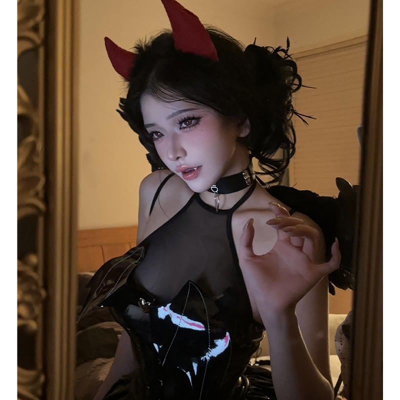 万圣节cos小恶魔天使闺蜜套装辣妹游乐场蓬蓬裙演音乐节黑暗穿搭
