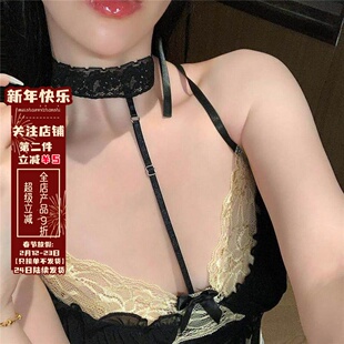 chocker蕾丝T字项圈项链女挂脖颈带颈饰颈链饰品choker锁骨链黑色