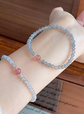 一件代发水晶手串天然灰月光石拉长石小众设计高级感送女友可