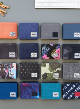 美国正品代购潮牌Herschel Roy Wallet帆布钱包卡包男女学生ins风