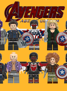 X0313拼装玩具儿童战星巴托克猎鹰冬兵美国队长第三方积木人仔