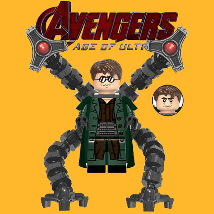 积木漫威蜘蛛侠反派章鱼博士欣宏1833益智第三方拼装人仔玩具