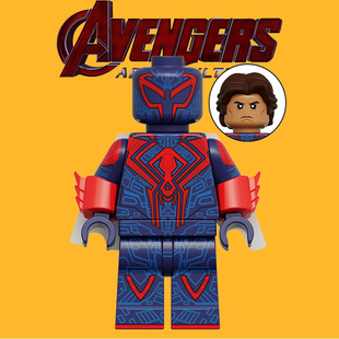 适用小颗粒漫威XP551-2099蜘蛛侠平行宇宙第三方拼装积木人仔玩具