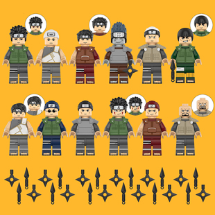 忍者宇智波止水犬冢牙漩涡鸣人KDL804儿童益智拼装积木人仔玩具