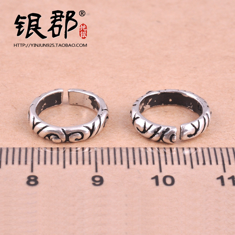 액세서리 수제 DIY 직조 태국 실버 길조 모아레 오픈 링 레드 로프 팔찌 페르시 쥬얼리 소재