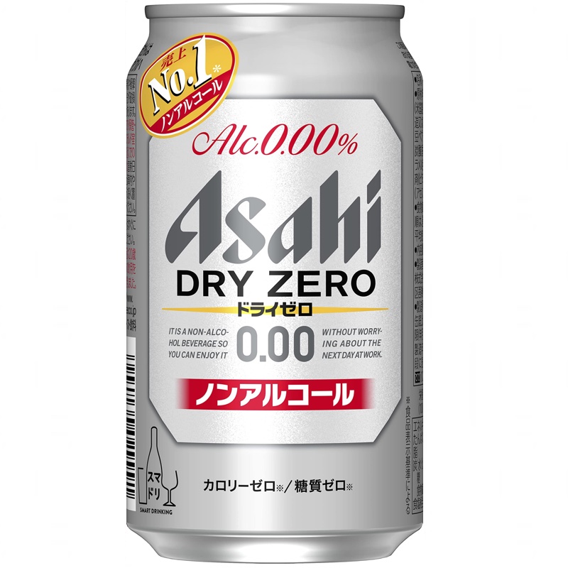 日本进口 朝日啤酒 ASAHI DRY ZERO 纯零 无酒精无醇啤酒 350ml