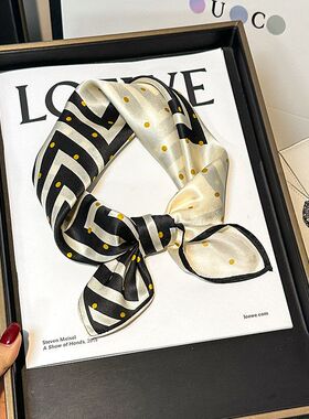 2026新款真丝桑蚕丝小方巾几何丝巾女春秋搭配衬衫护颈系脖领巾