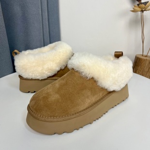 桑坡新款塔茨勒厚底羊皮毛一体加绒时尚保暖加厚雪地靴