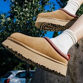 桑坡民族风厚底半拖冬季 雪地靴女羊皮毛一体外穿加绒加厚棉拖鞋 子