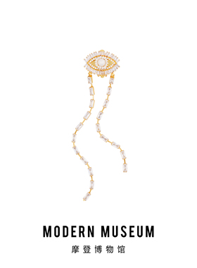 摩登博物馆原创设计耳环女镀金