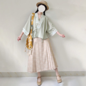 中长马面裙主腰日常清新 衫 观止织造｜连翘 明制汉服对穿交半袖