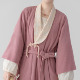 粉色大衣日常通勤文艺 素披袄直筒裤 观止织造｜粉荔 唐制汉服元