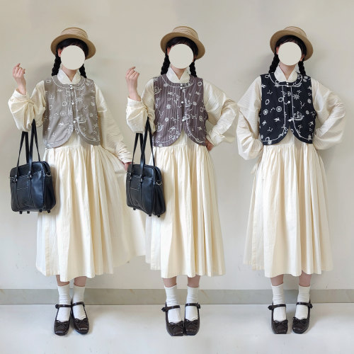 【观止织造｜星航】明制汉服元素短比甲满布绣花三色百搭日常通勤