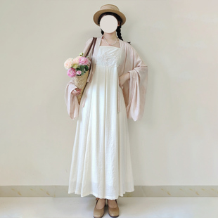 【观止织造｜粉雾】唐制西汉汉服法门寺披衫直裾襌衣人棉晕染日常