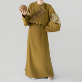 唐制汉服圆领袍秋香绿绣花绒面传统秋冬男女 观止织造｜天马