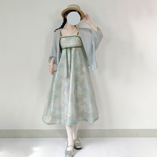 观止国风新中式日常对襟衫吊带裙