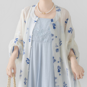 【观止织造｜森树万历圆领长衫】明制汉服满绣天丝简约日常风防晒