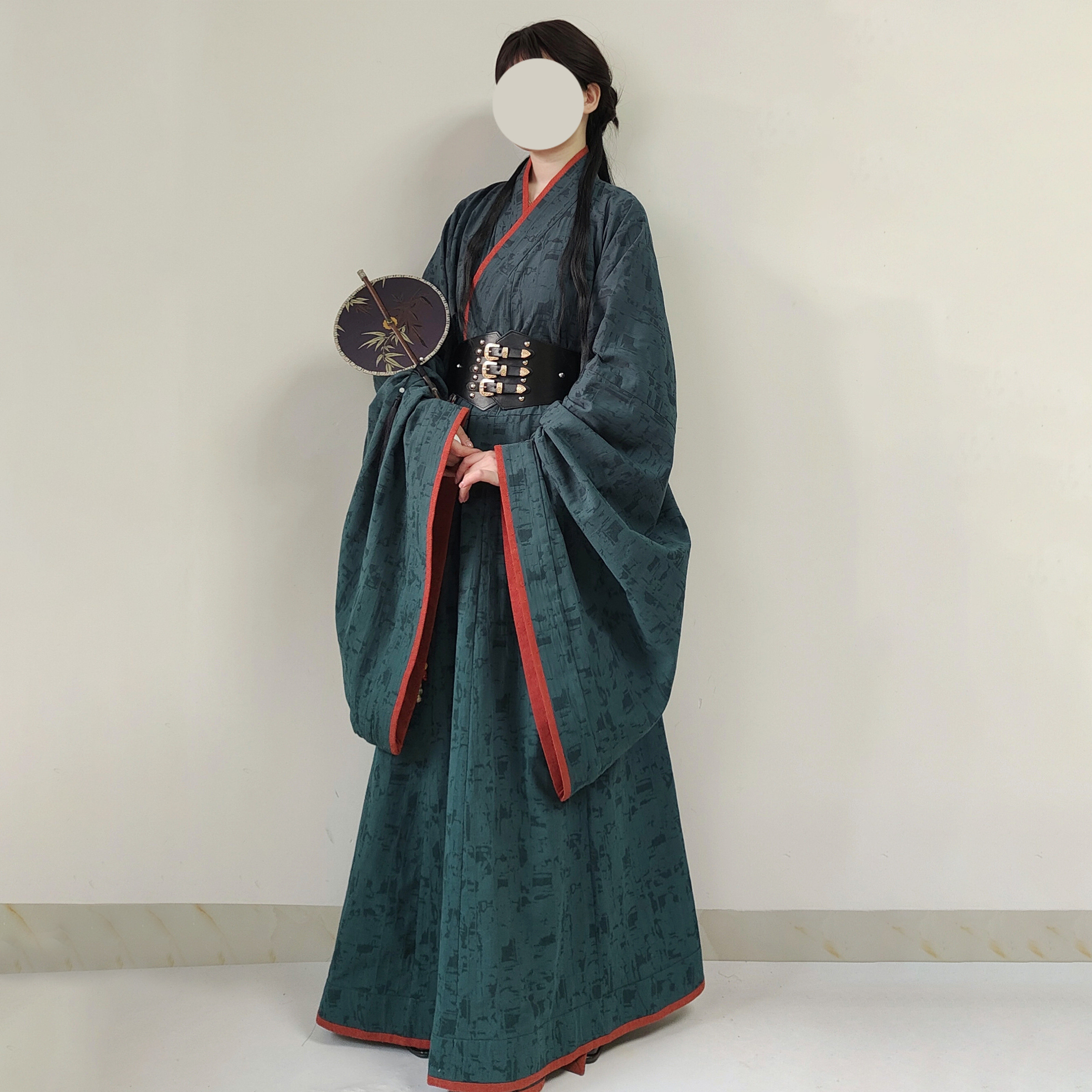 【观止织造｜修竹】汉服深衣腰封提花棉交领男女传统日常文艺风春