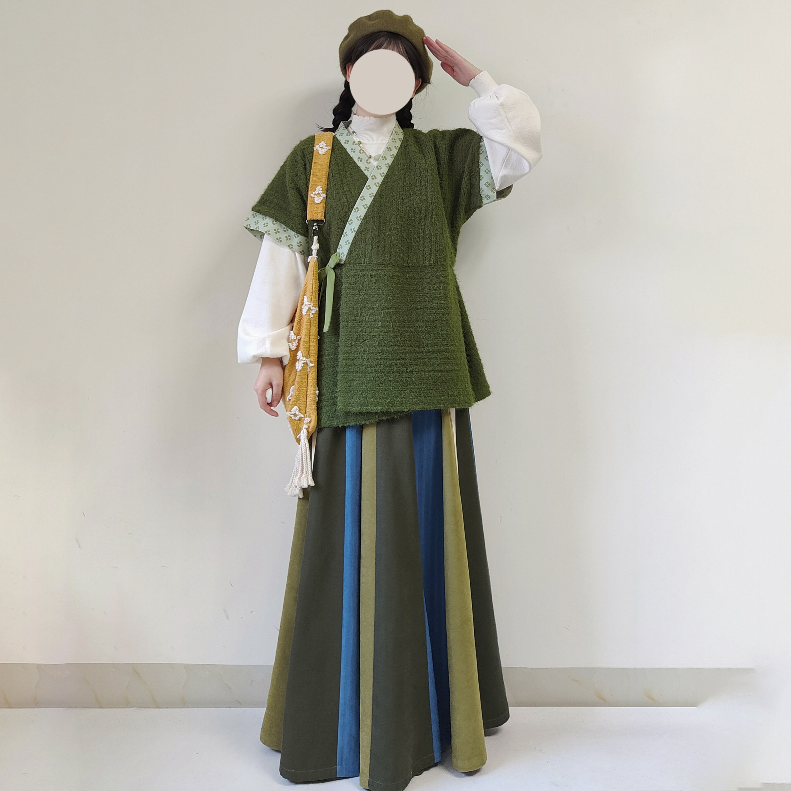 唐制毛呢半臂针织衫日常秋冬汉服