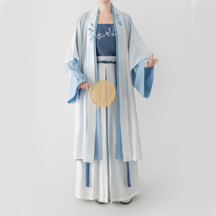 【观止织造|春溪】宋制汉服长干寺背心对襟衫三裥裙绣花日常传统