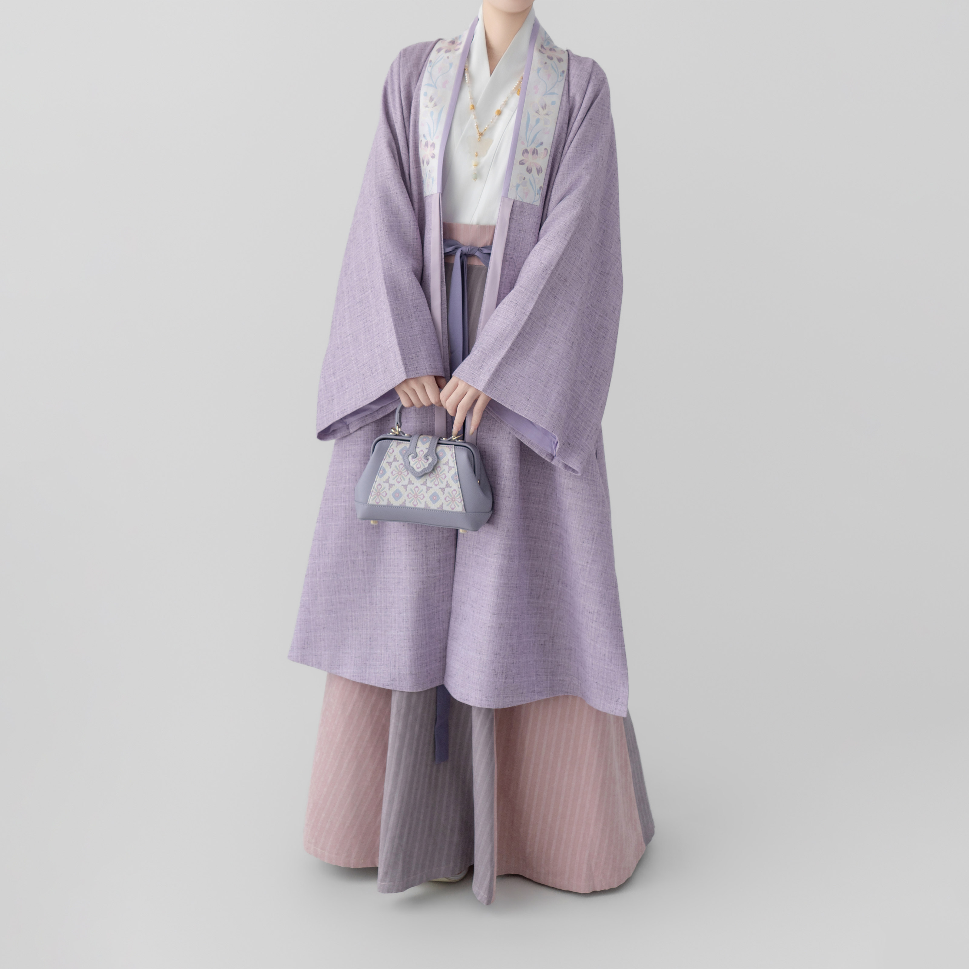 【观止织造｜紫鸢】明制汉服合领袄妆花紫色传统日常文艺百搭外套