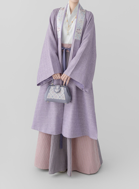 【观止织造｜紫鸢】明制汉服合领袄妆花紫色传统日常文艺百搭外套