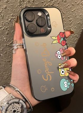 海绵宝宝适用苹果17魅族21手机壳20pro派大星全包22防摔note16新款保护壳外lucky8防摔20c透明硅胶iphone16