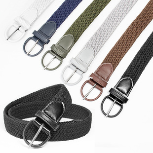 高尔夫皮带白2026本命年腰带帆布男弹力编织松紧休闲学生牛仔裤带