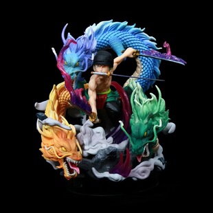 漫品 海贼王 GK三刀流 三龙索隆 龙卷风 雕像 模型盒装手办