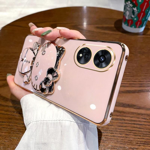 适用OPPO Reno8T 5G手机壳防摔CPH2505国际版硅胶软卡通保护套海外版个性创意KT猫补妆镜子支架可爱新款