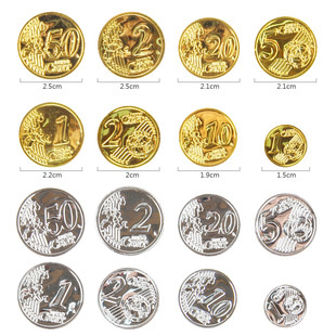 美元道具币欧元美金仿真硬币气氛币喷钱枪专用道具节日派对游戏币