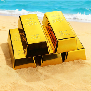 儿童玩具海盗过家家游戏道具仿真金条金砖摆件假金元宝黄金块宝藏