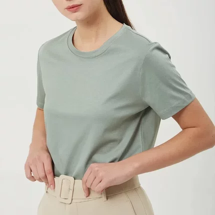 重磅升级男女款T~凉感免烫桑蚕丝丝光棉T恤V领/圆领精仿高支质感