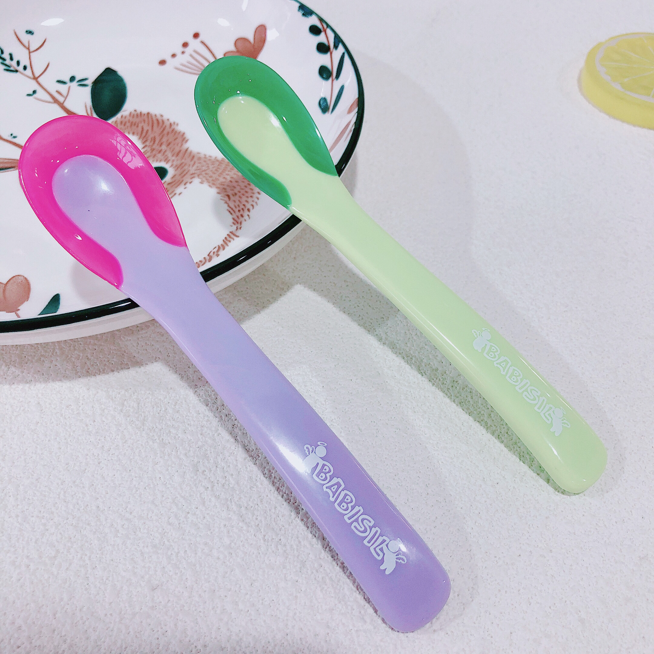 感温变色勺 喂娃更安心~贝家温感匙羹宝宝感温辅食勺防烫勺2支装