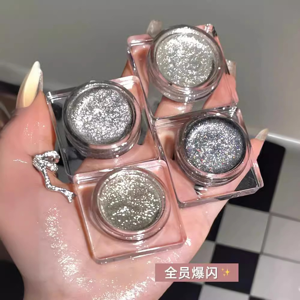 仙哭了！湿漉漉爆闪碎钻~ZVEV闪钻偏光眼影啫喱金属感星空5g高光