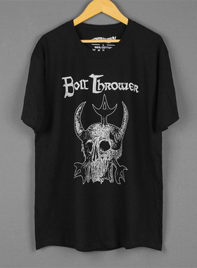 Bolt Thrower投矛器死亡金属水洗纯棉日常休闲小众男圆领短袖T恤