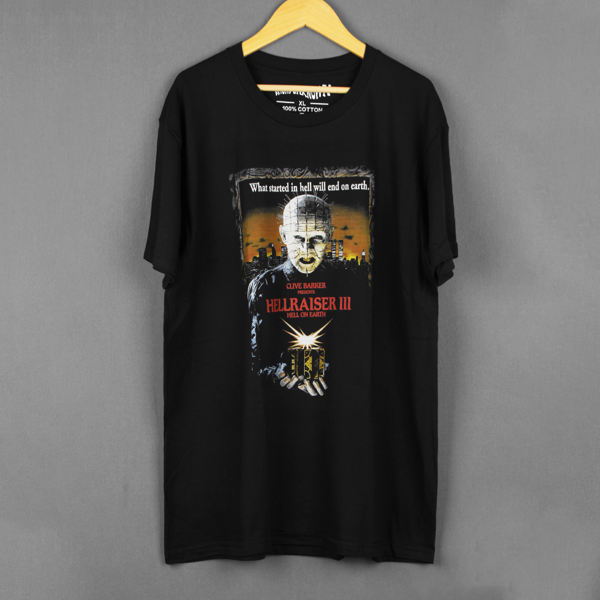 养鬼吃人hellraiser猛鬼追魂恐怖cult电影钉子头水洗长袖短袖t恤