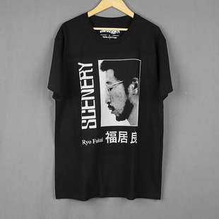 福居良Ryo Fukui Scenery钢琴爵士纯棉水洗美式休闲人物短袖T恤
