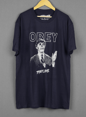极度空间They Live电影短袖OBEY印花纯棉T恤夏季休闲美式上衣